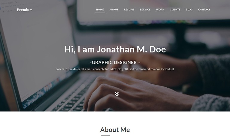 Premium Resume One Page HTML Template