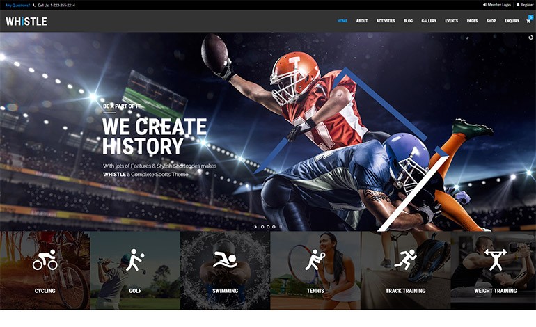 Whistle Sport WordPress Theme