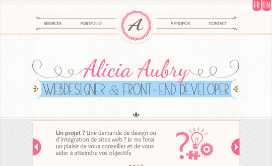 Alicia Aubry Webdesigner & Front-end developer freelance