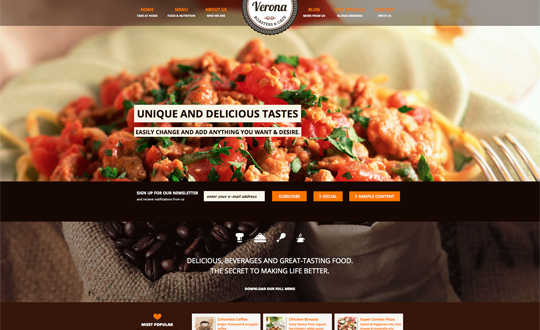 Verona Restaurant&Cafe Responsive WordPress Theme