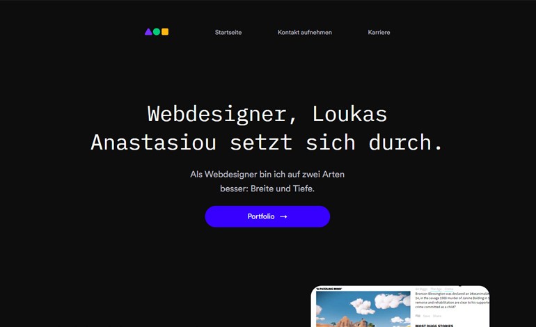 Webdesigner, Loukas Anastasiou setzt sich durch