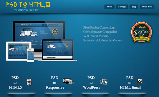 PSD to HTML5