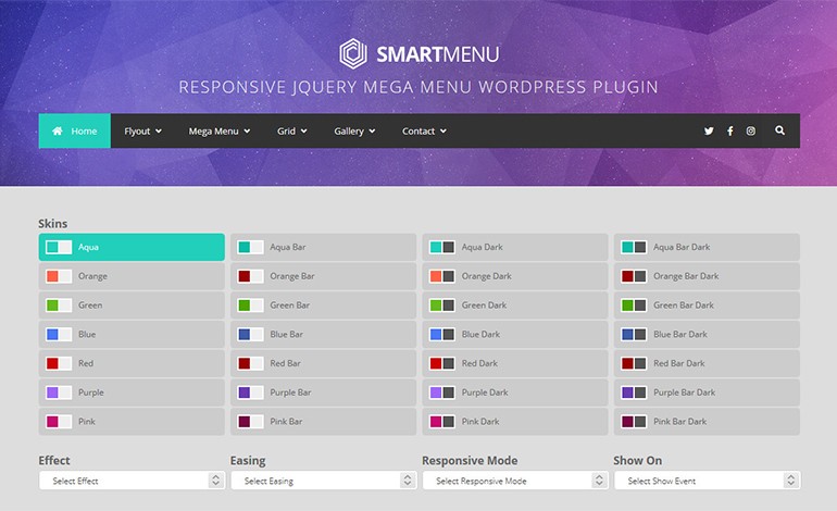 SmartMenu Responsive jQuery Mega Menu WordPress Plugin