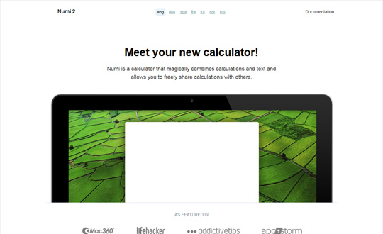 Numi calculator for Mac OS X