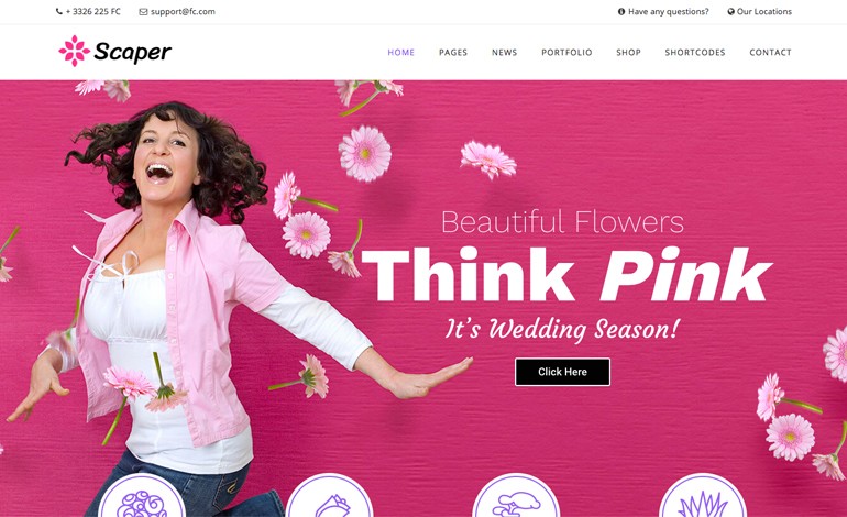 Scaper Lite Flower Shop WordPress Theme Free Download
