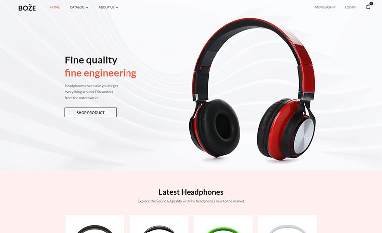 Boze Headphone and Audio Store Shopify Theme