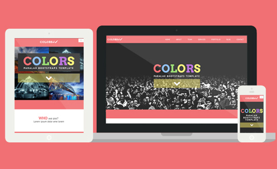  Colors Paralax Bootstrap HTML5 Template