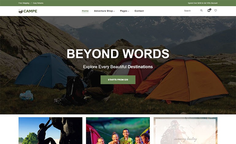 Campe  Camping  Adventure Shopify Theme