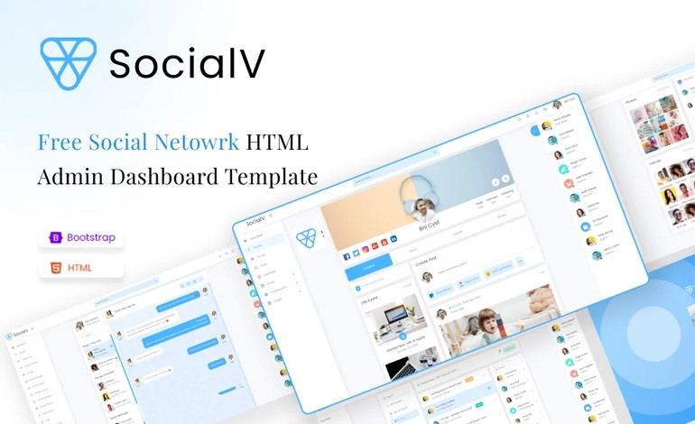 SocialV Lite Free Social Network HTML Admin Dashboard Template