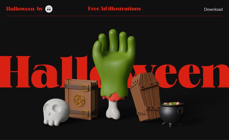 Free Halloween 3d illustrations