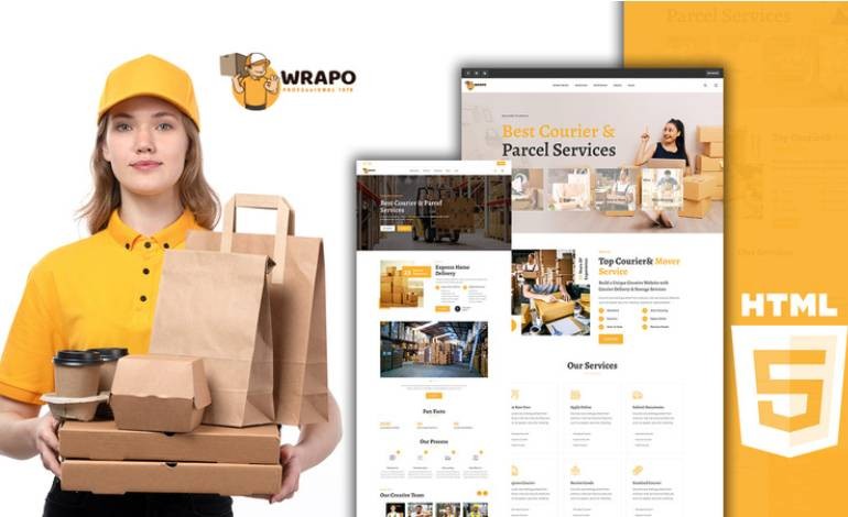 Wrapo Courier Shipping and Logistic Services HTML5 Temaplate