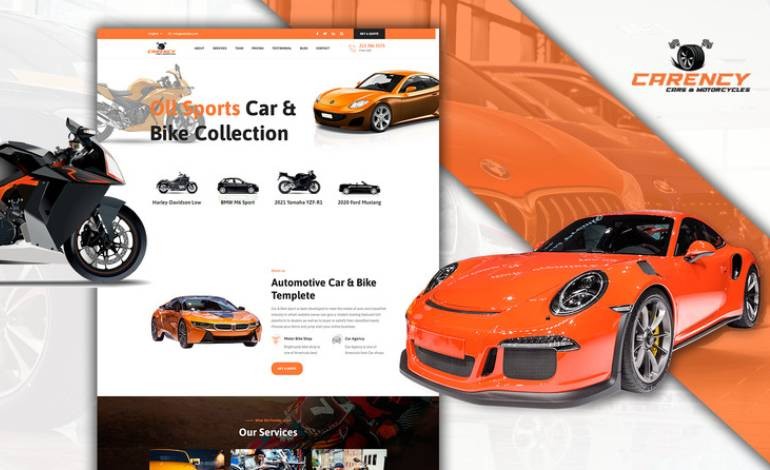 Carency Car Showroom Landing Page HTML5 Template