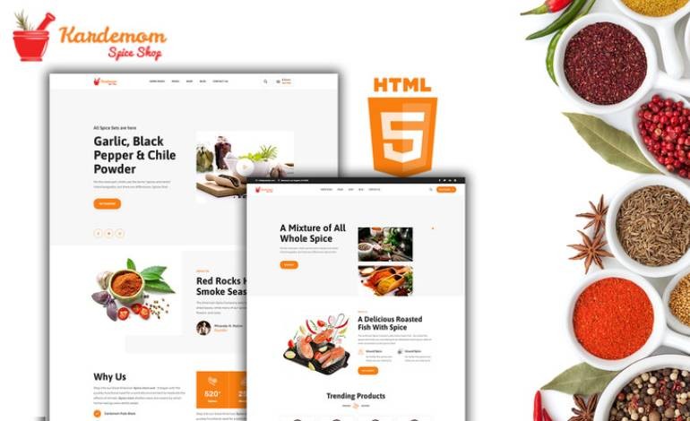 Kardemom Condiment and Spices Shop HTML5 Website Template