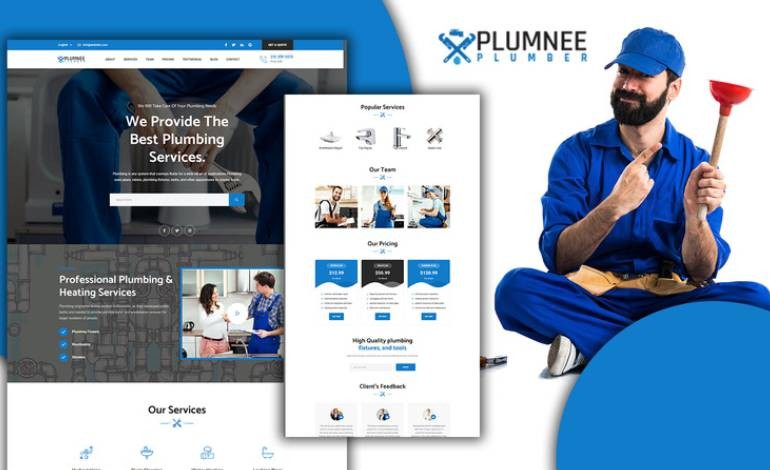 Plumnee Simple Plumbing Sanitary Landing Page HTML5 Template