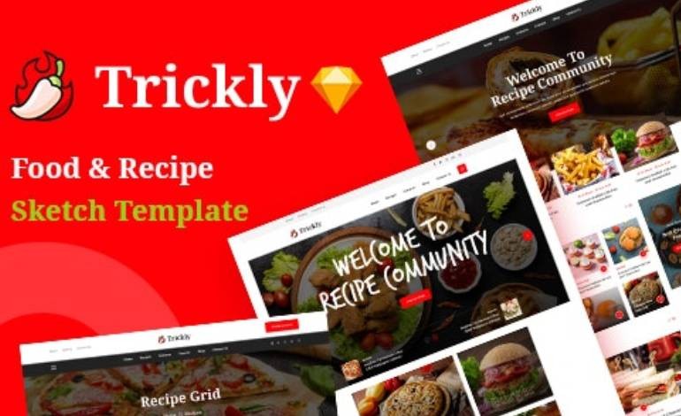 Trickly Food Recipe Sketch Template