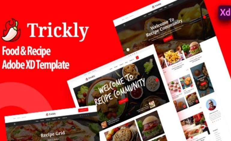 Trickly Recipe Blog Adobe XD Template