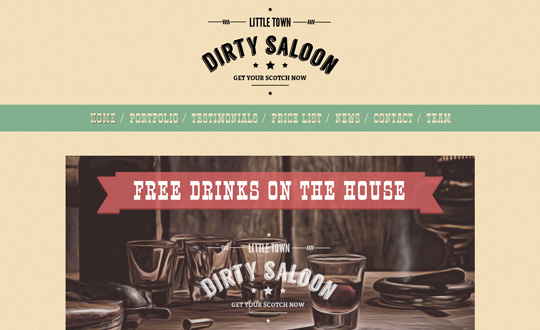 Dirty Saloon A Rugged One Page Wordpress Theme