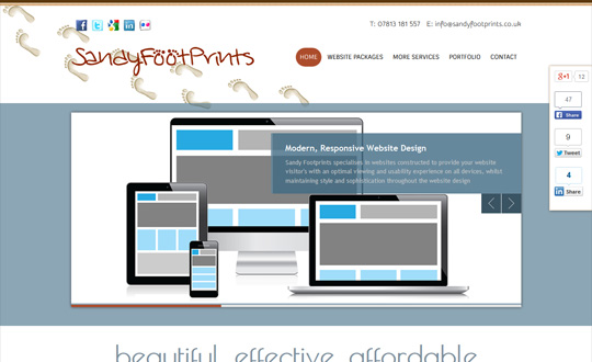 Sandy Footprints Web Designer Hull UK