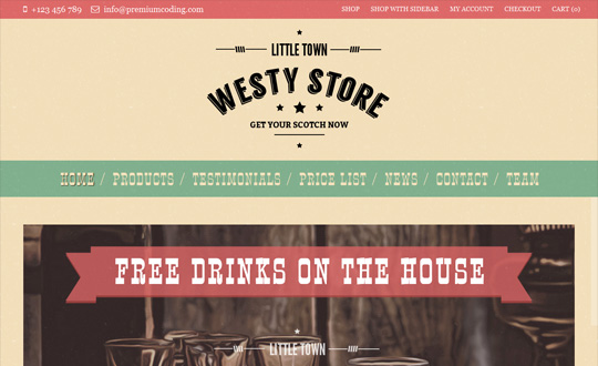 Westy A One Page Woocommerce Wordpress Theme 