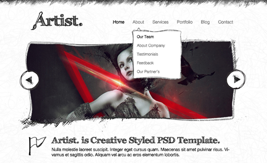 Artist Sketch Responsive HTML Template