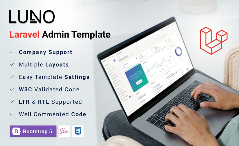 LUNO Laravel  Boilerplate Admin Dashboard Template