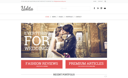 Udita A Blog & Portfolio Wordpress Theme