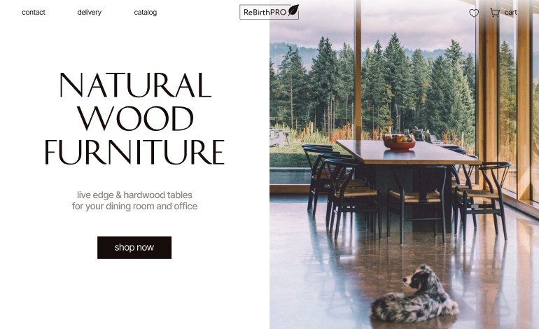 Natural wood furniture store