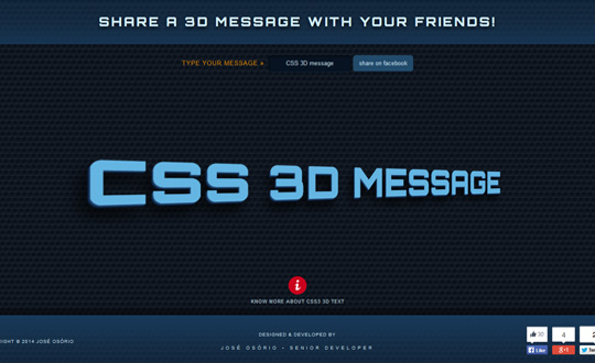 CSS3 3D Text by Jose Osorio