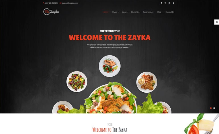 The Zayka Multipurpose Restaurant Cafe HTML5 Template