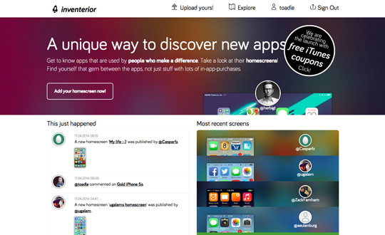 inventerior  A unique way to discover new apps