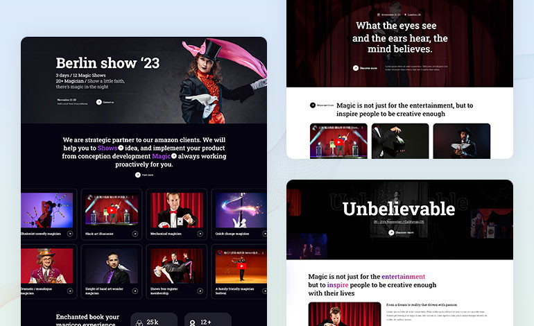 Magico Magicians and Artists WordPress Theme