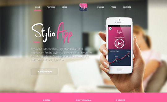 Stylio  App Landing Page