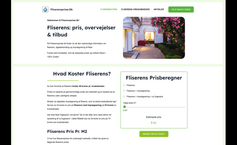 Fliserens pris
