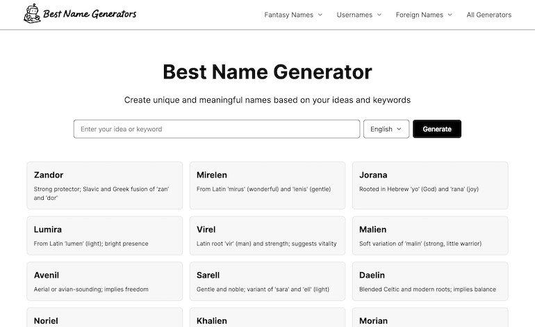 Best Name Generators