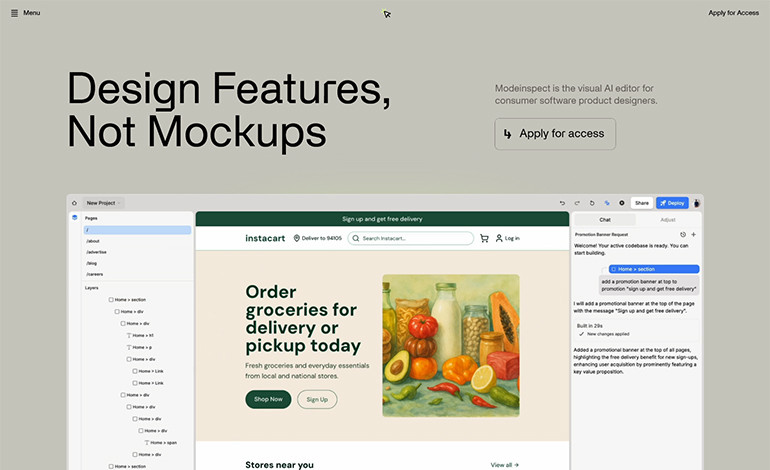 Modeinspect The AI editor for your web apps