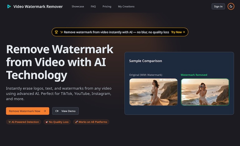 AI Video Watermark Remover