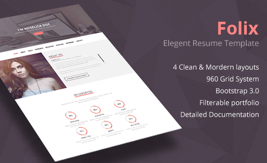 Folix  Elegent CV Resume HTML Template