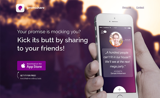 Promishare mobile motivational app
