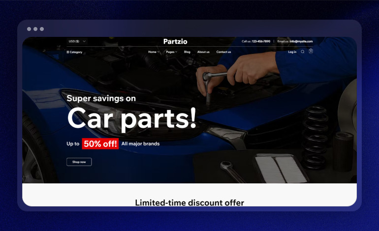 Partzio Wix Template