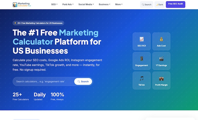 Online Marketing Cost Calculator