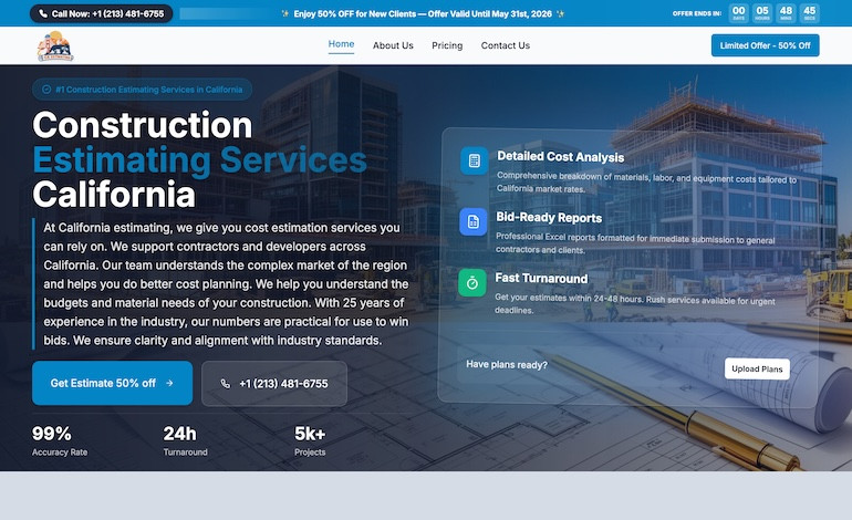 Construction Estimating California