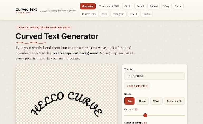 Curved Text Generator