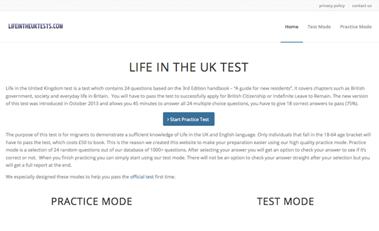 Life in the UK Test