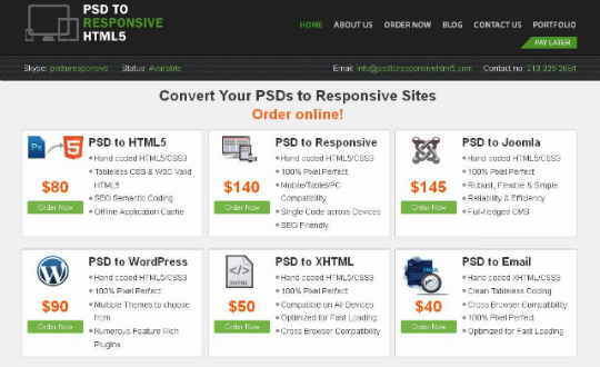 PSD to Responsive