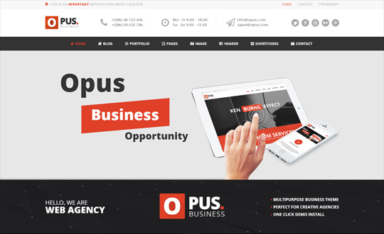 Opus Multipurpose Business Wordpress Theme