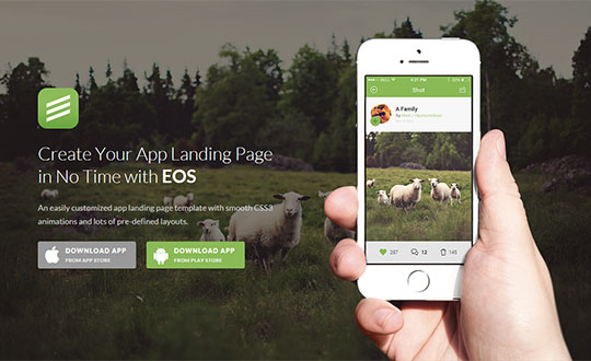 EOS App Landing Page