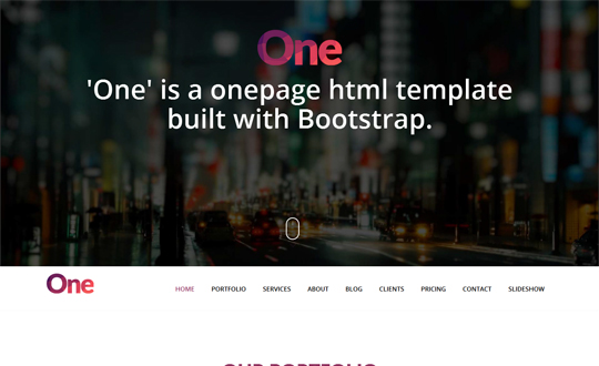 One Onepage Prallax Template