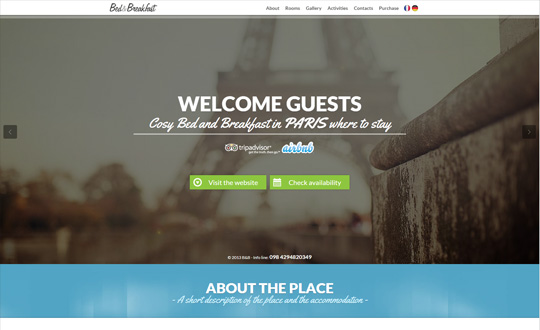 Bed and Breakfast Responsive Single Page