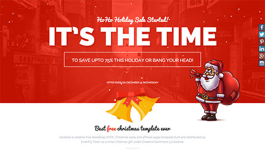 SantaGo Free Christmas Sales and Affiliate Landing Page Template